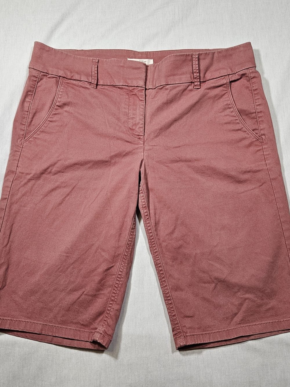 Ann Taylor LOFT Marisa Pink Cotton Stretch Chino Shorts Size 10